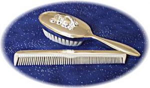 Baby's silver plated brush and comb