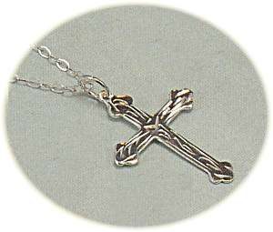 Silver cross and chain